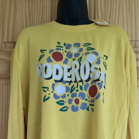 Target Exclusive  Yellow Long Sleeve Latino Heritage Shirt Large Flower Poderosa - Picture 1 of 8